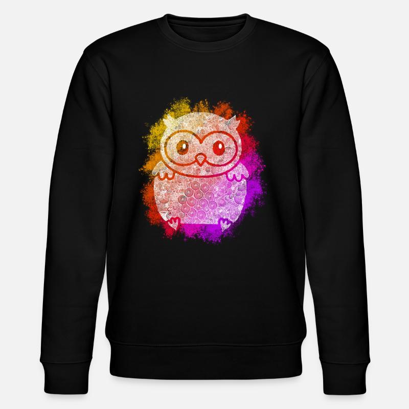 Zentangle Eule - Stanley/Stella Unisex Bio-Sweatshirt CHANGER  - Schwarz