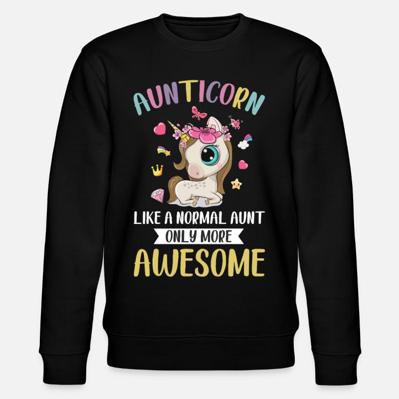 Tante Einhorn - Stanley/Stella Unisex Bio-Sweatshirt CHANGER  - Schwarz