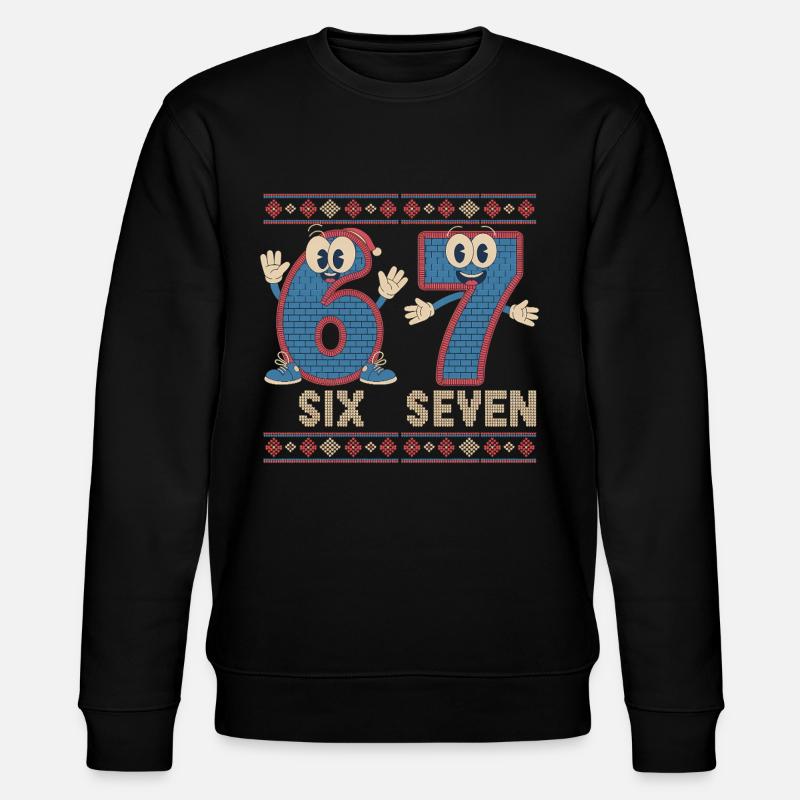 6 7 Six Seven Memes – Christmas - Stanley/Stella CHANGER Unisex Organic Sweatshirt - black