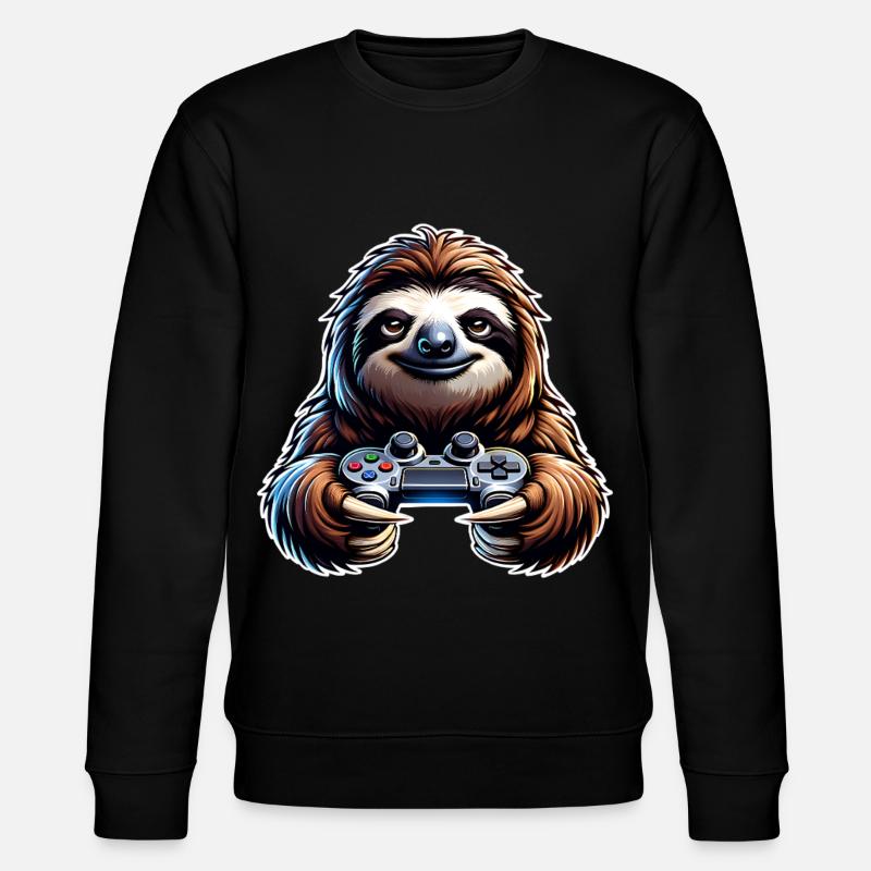 Gaming Sloth Controller - Stanley/Stella CHANGER Unisex Organic Sweatshirt - black