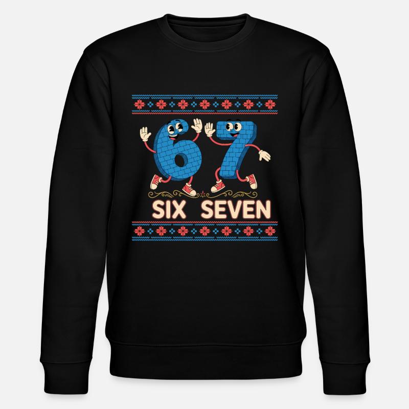 6 7 Sechs Sieben Meme - Stanley/Stella Unisex Bio-Sweatshirt CHANGER  - Schwarz