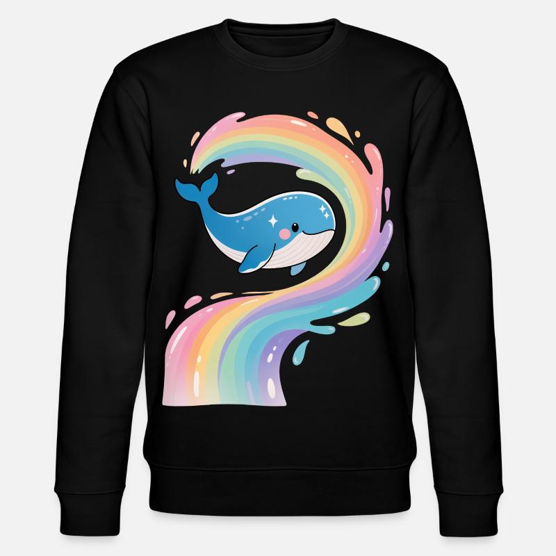 🐳 Regenbogenwal - Magisch - Stanley/Stella Unisex Bio-Sweatshirt CHANGER  - Schwarz