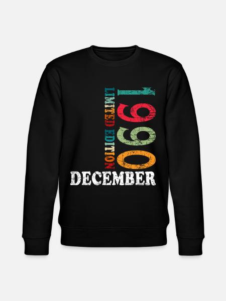 Anniversaire en décembre 1990 - décembre - Sweat bio CHANGER Stanley/Stella Unisexe - noir