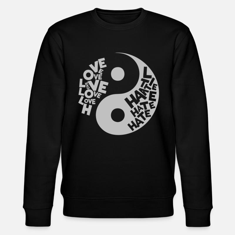 Yin Yang Liebe vs. Hass - Stanley/Stella Unisex Bio-Sweatshirt CHANGER - Schwarz