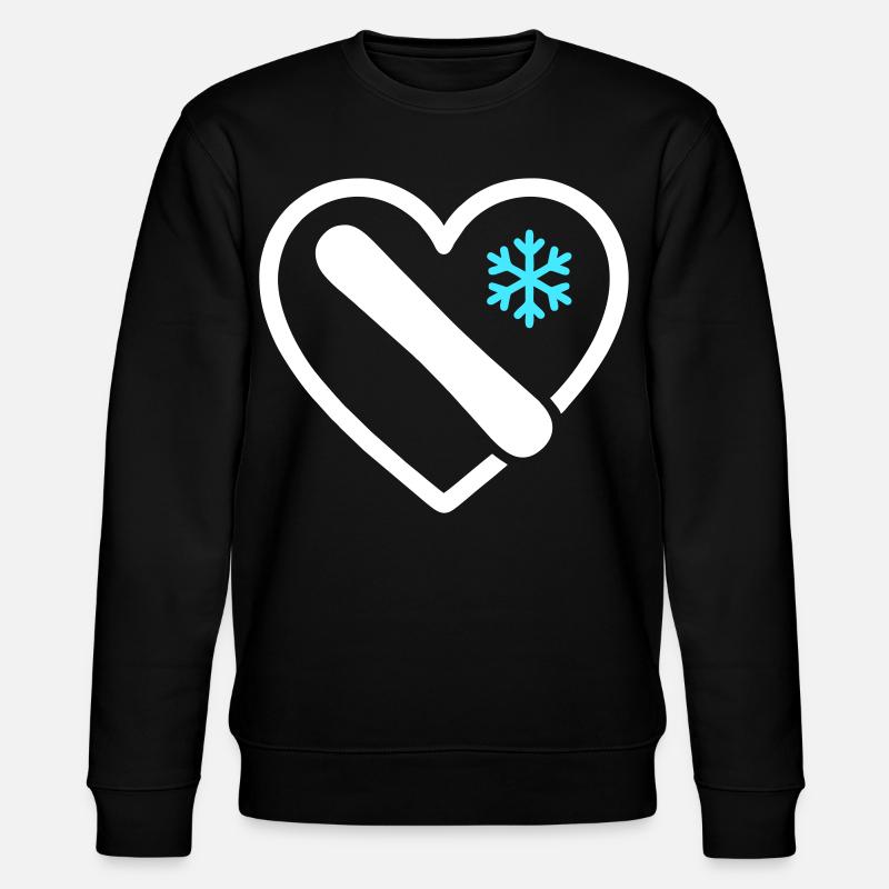 Snowboard Heart Mountain Winter Geschenk - Stanley/Stella Unisex Bio-Sweatshirt CHANGER - Schwarz