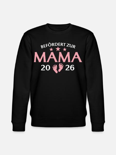 Mutter 2026 Befördert zur Mama - Stanley/Stella Unisex Bio-Sweatshirt CHANGER - Schwarz