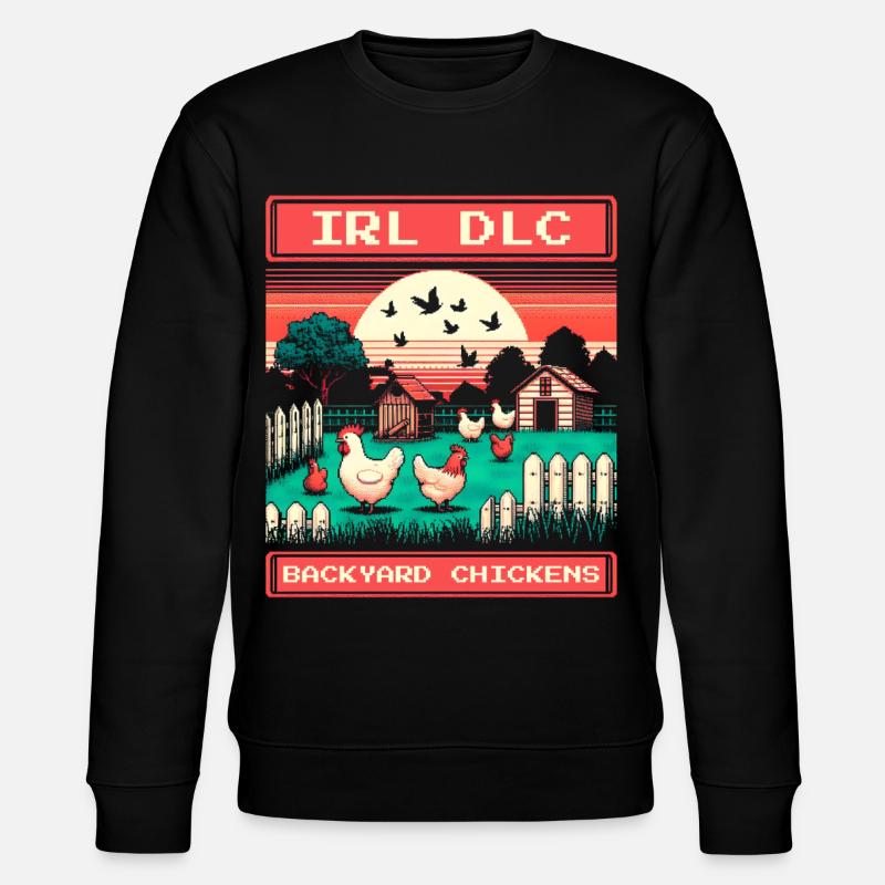 IRL DLC | Hühner im Garten - Stanley/Stella Unisex Bio-Sweatshirt CHANGER - Schwarz