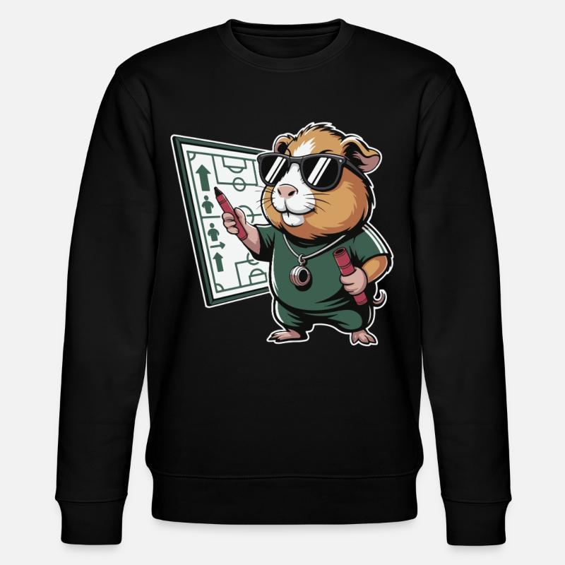 Hamster Coach mit Spielplan - Stanley/Stella Unisex Bio-Sweatshirt CHANGER  - Schwarz