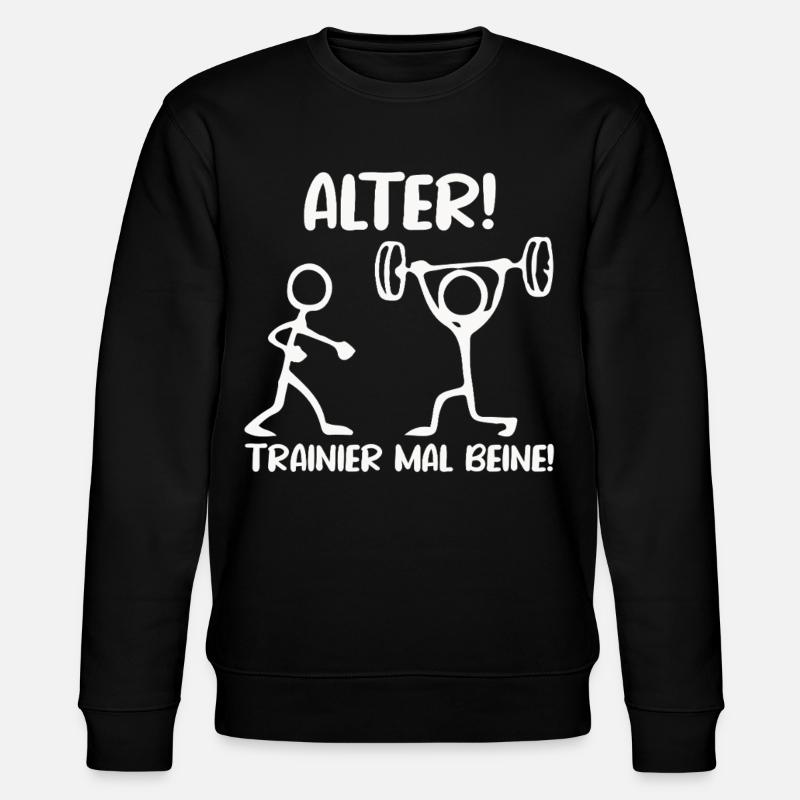 Stick Figure TRAIN LEGS Fun - Stanley/Stella CHANGER Unisex Organic Sweatshirt - black