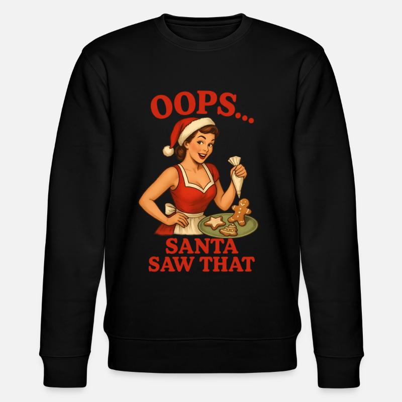 Oops Santa Saw That - Stanley/Stella Unisex Bio-Sweatshirt CHANGER  - Schwarz