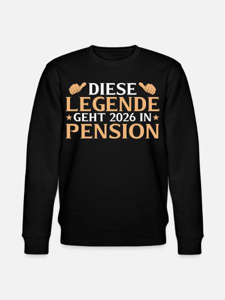 Pensjonert 2026 Legende i pensjonisttilværelsen - Stanley/Stella CHANGER økologisk unisex-sweatshirt - svart