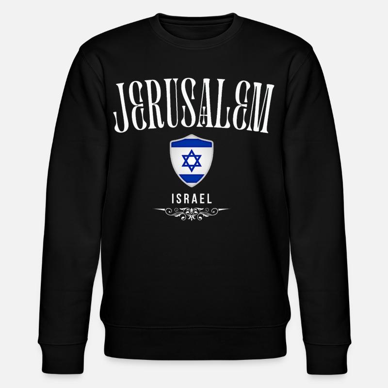 Souvenir Jerusalem, ich liebe Jerusalem - Stanley/Stella Unisex Bio-Sweatshirt CHANGER  - Schwarz