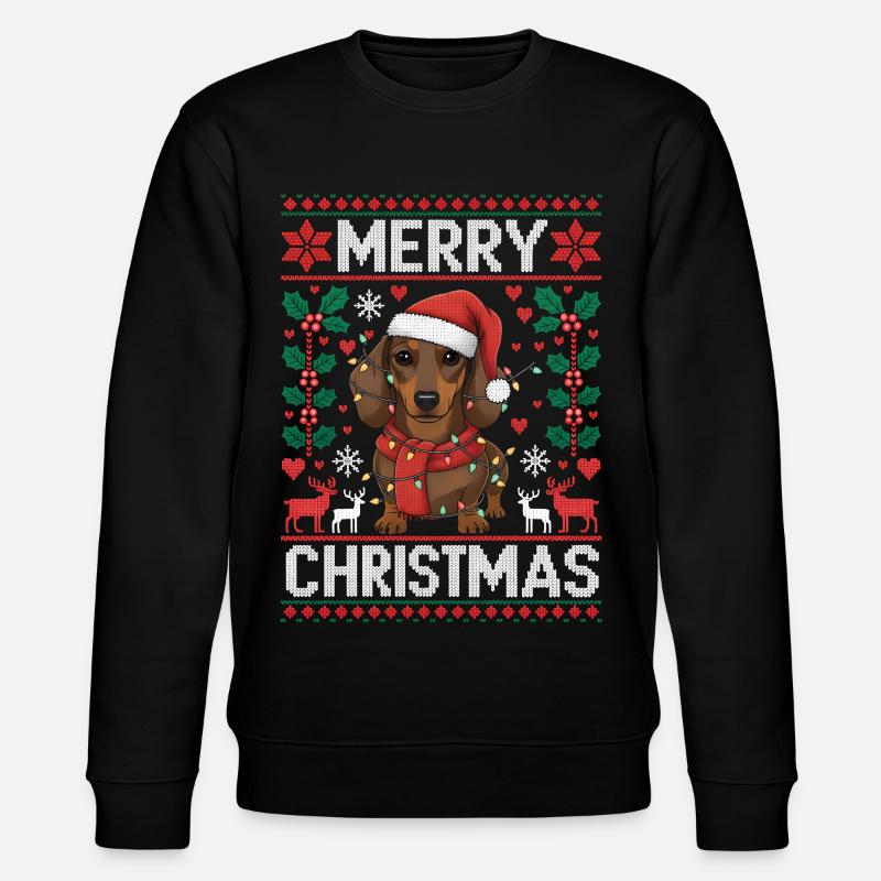 Teckel drôle Noël Teckel Cadeau - Sweat bio CHANGER Stanley/Stella Unisexe - noir