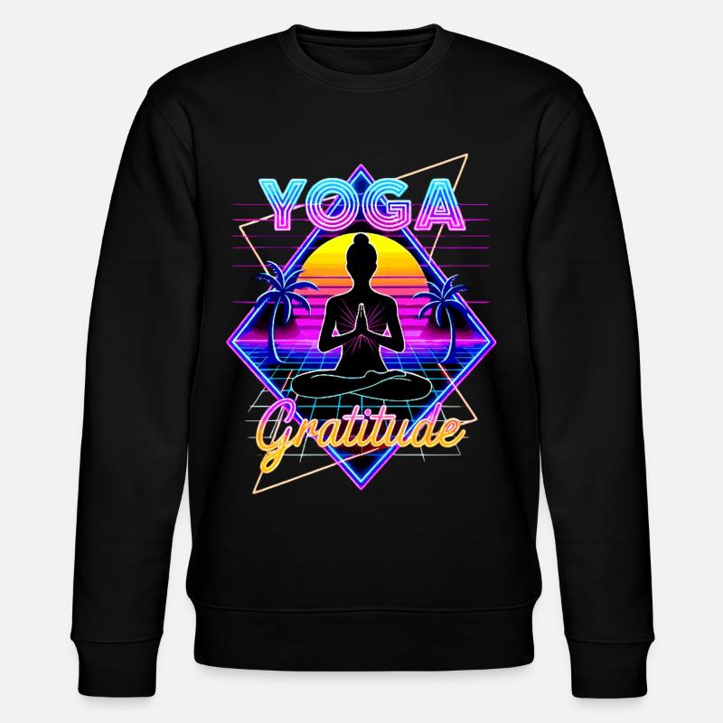 Neon Yoga Gratitude Retro - Stanley/Stella Unisex Bio-Sweatshirt CHANGER - Schwarz