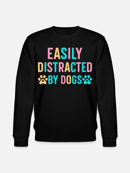 Leicht ablenkbar durch Hunde - Stanley/Stella Unisex Bio-Sweatshirt CHANGER  - Schwarz