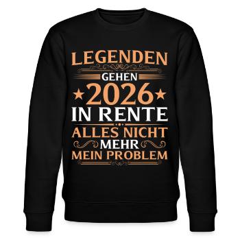 Retraite 2026 Collègue de travail Legend à la retraite - Sweat bio CHANGER Stanley/Stella Unisexe - noir - Devant - Nik (191cm) & Marisol (170cm)