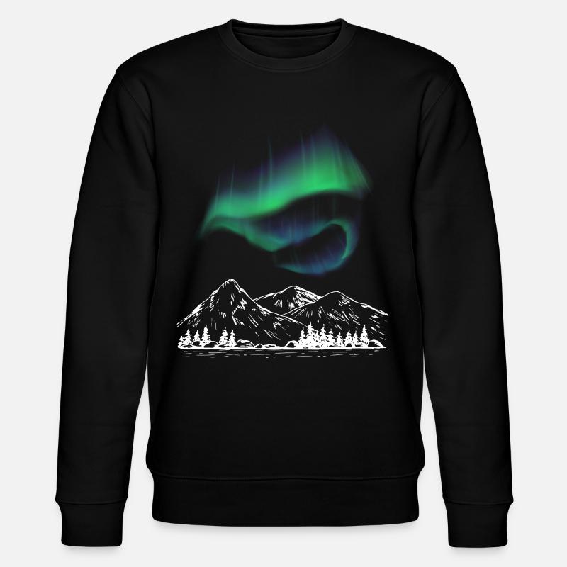 Aurora Alpine Chart - Stanley/Stella CHANGER Unisex Organic Sweatshirt - black