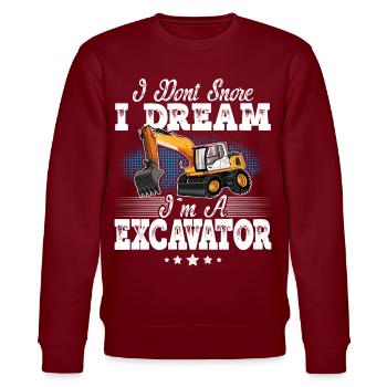 Excavator Operator - Stanley/Stella CHANGER Unisex Organic Sweatshirt - burgundy - Front - Nik (191cm) & Marisol (170cm)