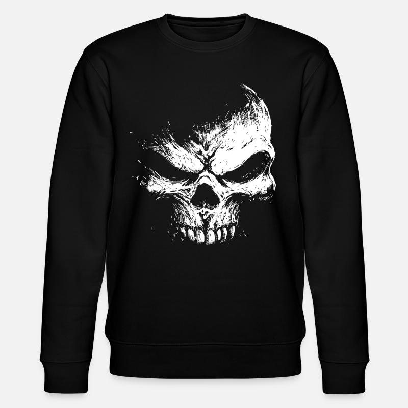 Evil Skull – Dark Grinning Beast - Stanley/Stella CHANGER Unisex Organic Sweatshirt - black