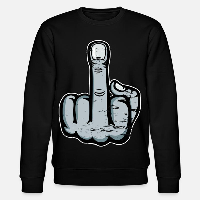 Doigt d’honneur Doigt Puant Dessin utilisé - Sweat bio CHANGER Stanley/Stella Unisexe - noir