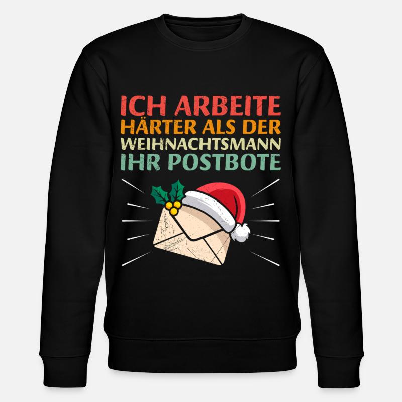 Postbote ARBEITE HÄRTER ALS DER WEIHNACHTSMANN - Stanley/Stella Unisex Bio-Sweatshirt CHANGER  - Schwarz