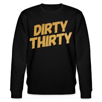 Dirty Thirty 30. Geburtstag - Stanley/Stella Unisex Bio-Sweatshirt CHANGER  - Schwarz - Vorne - Nik (191cm) & Marisol (170cm)