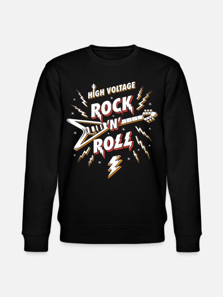 Hochspannungs-Rock'n'Roll-Gitarre - Stanley/Stella Unisex Bio-Sweatshirt CHANGER - Schwarz