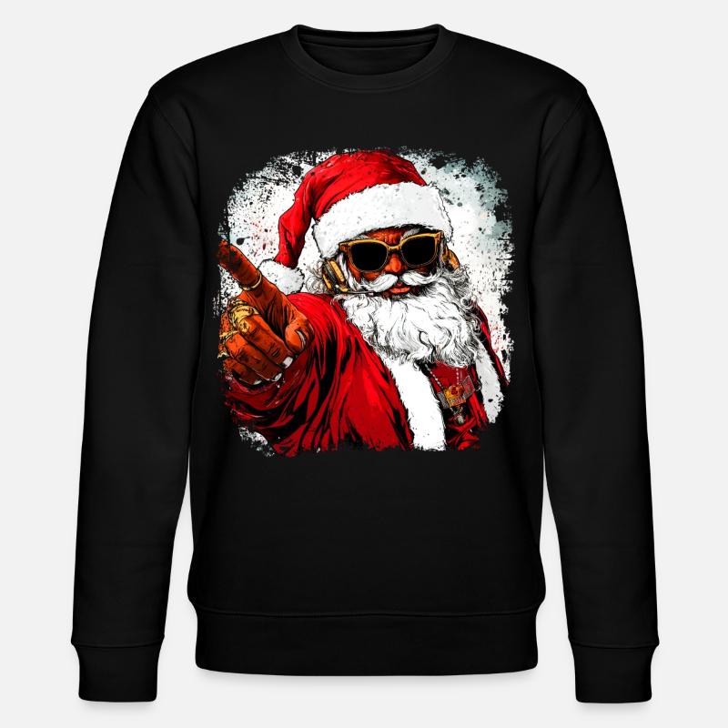 Weihnachtsmann Hip Hop - Stanley/Stella Unisex Bio-Sweatshirt CHANGER  - Schwarz