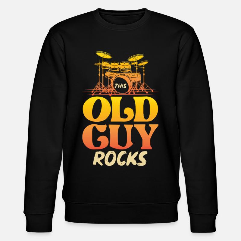 Alter Mann Rocks Schlagzeug - Stanley/Stella Unisex Bio-Sweatshirt CHANGER  - Schwarz