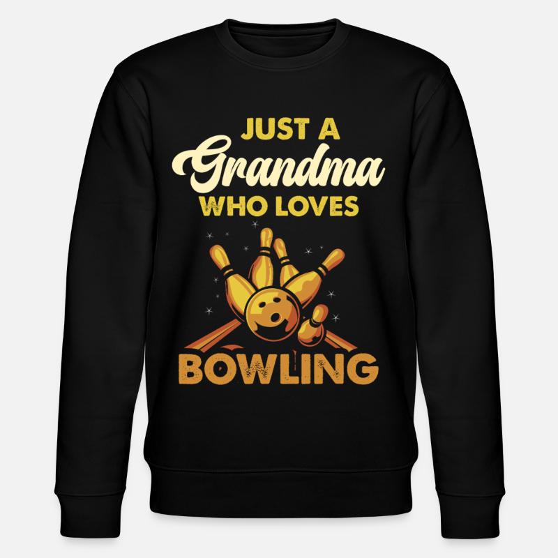 Bowling Oma Liebt Bowling - Stanley/Stella Unisex Bio-Sweatshirt CHANGER  - Schwarz