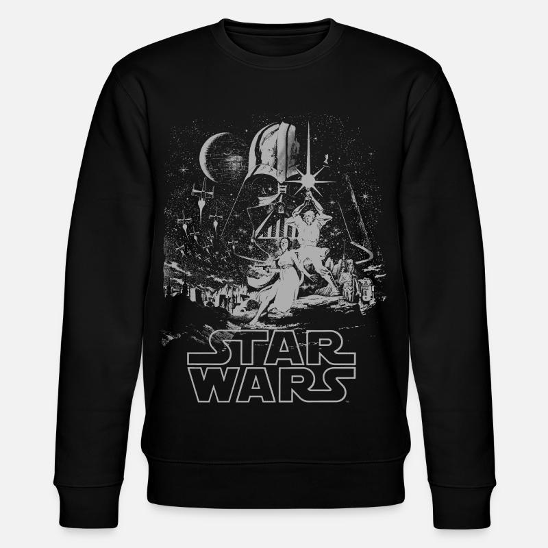 Star Wars Galaxie Mit Darth Vader Retro - Stanley/Stella Unisex Bio-Sweatshirt CHANGER  - Schwarz