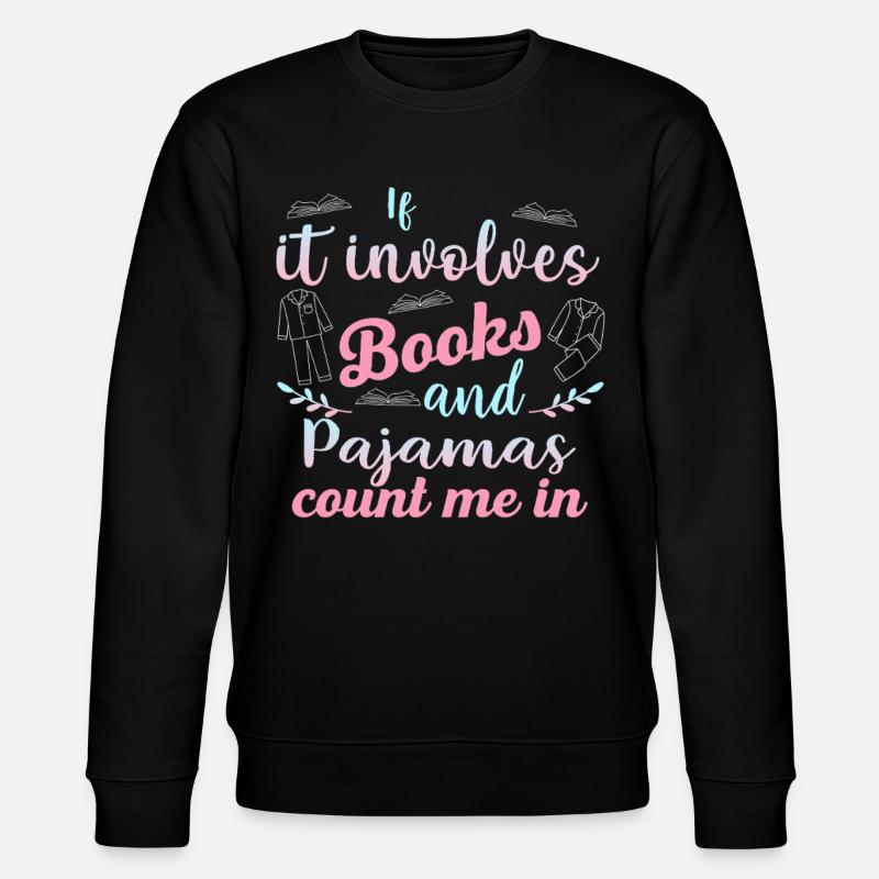 Bücher & Pyjamas Pastell-Design - Stanley/Stella Unisex Bio-Sweatshirt CHANGER  - Schwarz