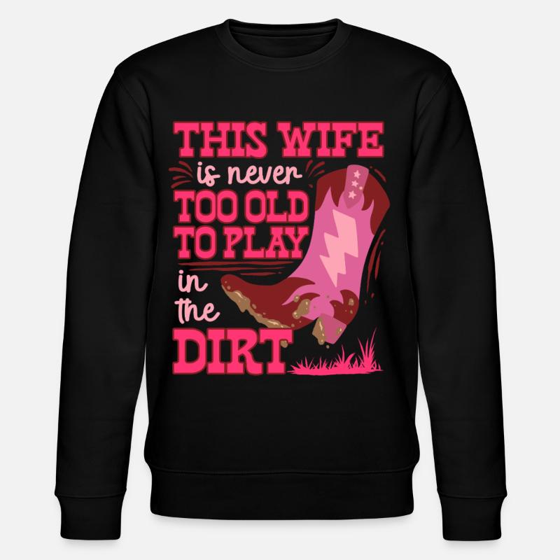 Ehefrau eines Bauern Mutter - Stanley/Stella Unisex Bio-Sweatshirt CHANGER  - Schwarz