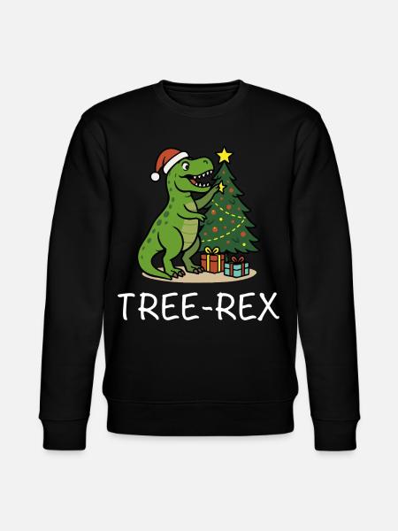 Tree-Rex – Dino Christmas Motif T-Rex - Stanley/Stella CHANGER Unisex Organic Sweatshirt - black