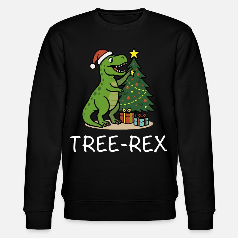 Tree-Rex – Dino Christmas Motif T-Rex - Stanley/Stella CHANGER Unisex Organic Sweatshirt - black