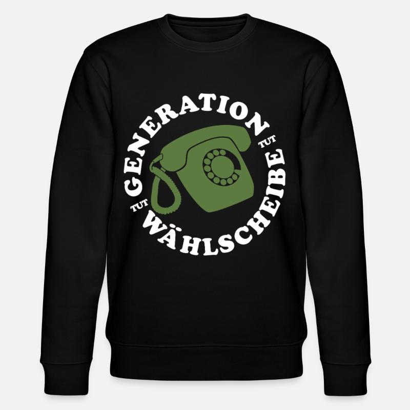 Generation Wählscheibe Festnetz Telefon - Stanley/Stella Unisex Bio-Sweatshirt CHANGER  - Schwarz