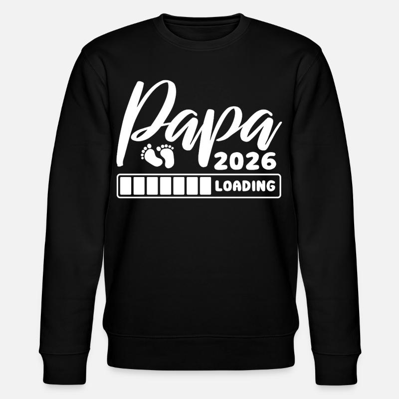 Papa 2026 loading - Schwangerschaft - Geschenk - Stanley/Stella Unisex Bio-Sweatshirt CHANGER - Schwarz