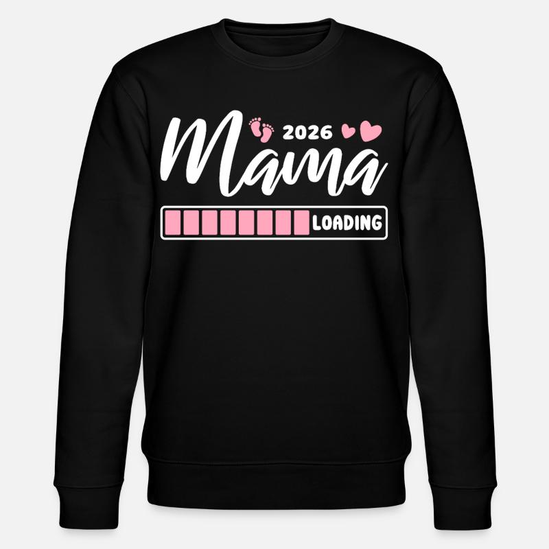 Mama 2026 loading - Schwangerschaft - Geschenk - Stanley/Stella Unisex Bio-Sweatshirt CHANGER  - Schwarz