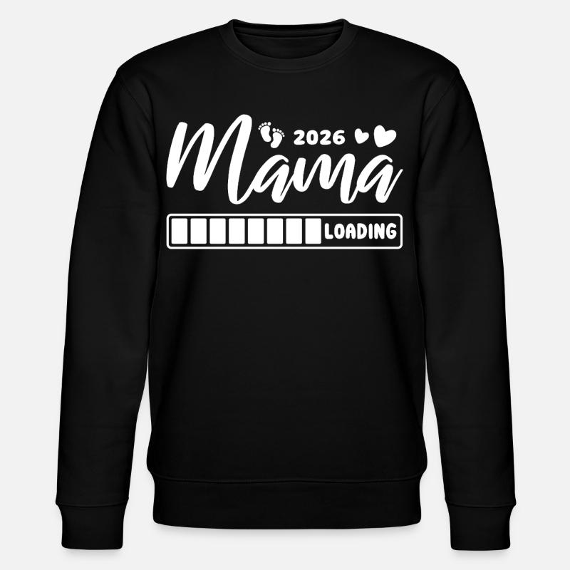 Mama 2026 loading - Schwangerschaft - Geschenk - Stanley/Stella Unisex Bio-Sweatshirt CHANGER  - Schwarz