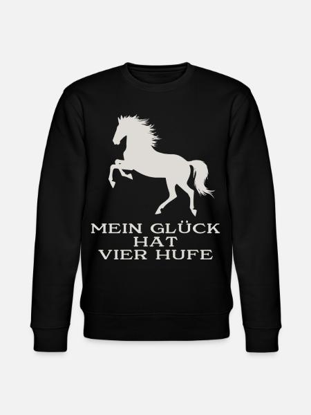 Mein Glück hat vier Hufe - Stanley/Stella Unisex Bio-Sweatshirt CHANGER - Schwarz