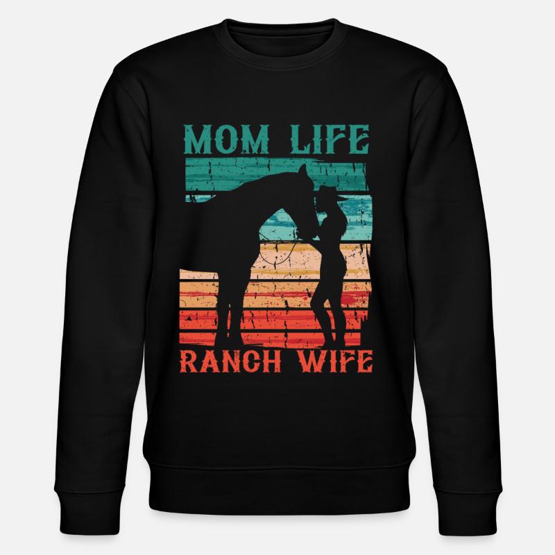 Ehefrau eines Bauern Mutter - Stanley/Stella Unisex Bio-Sweatshirt CHANGER  - Schwarz