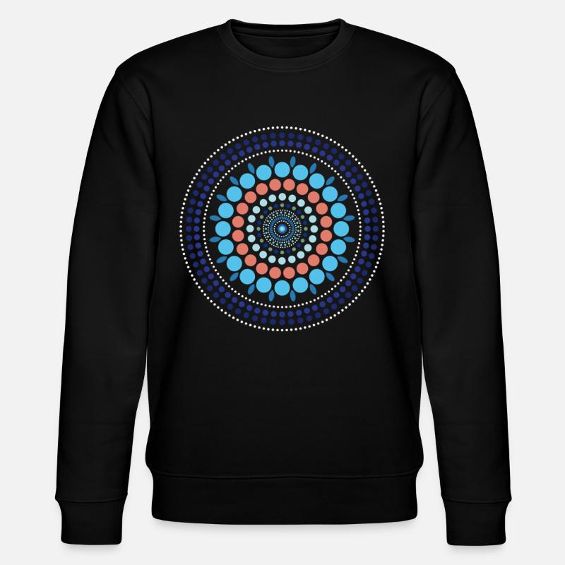 Blue Gradient Dot Mandala - Stanley/Stella CHANGER Unisex Organic Sweatshirt - black