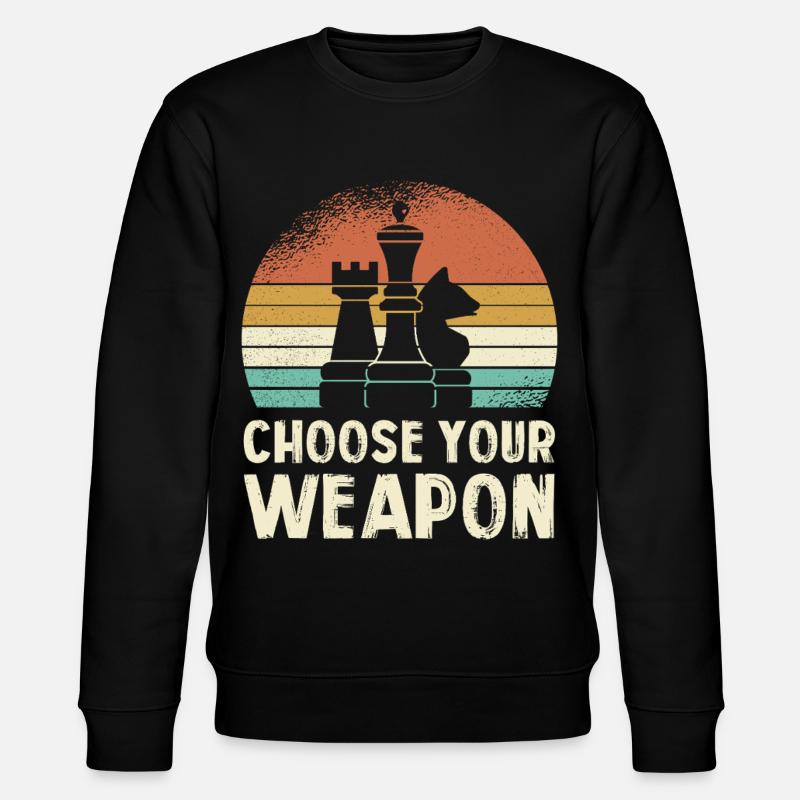 Chess Weapon Retro Print - Stanley/Stella CHANGER Unisex Organic Sweatshirt - black
