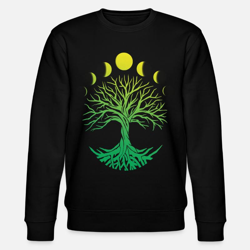 Tree Circle Moon Phases - Stanley/Stella CHANGER Unisex Organic Sweatshirt - black
