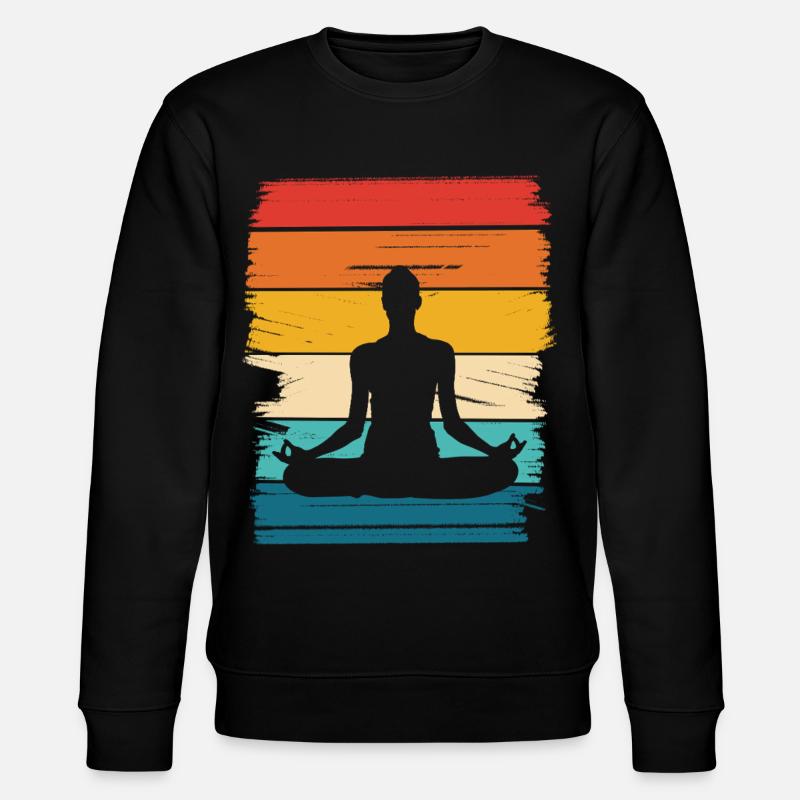 Regenbogen Lotus Meditation - Stanley/Stella Unisex Bio-Sweatshirt CHANGER  - Schwarz