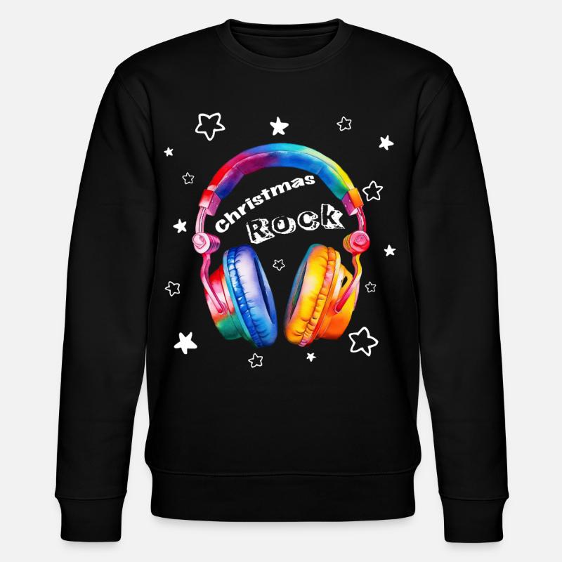 Christmas Rock Kopfhörer Weihnachten cool - Stanley/Stella Unisex Bio-Sweatshirt CHANGER  - Schwarz