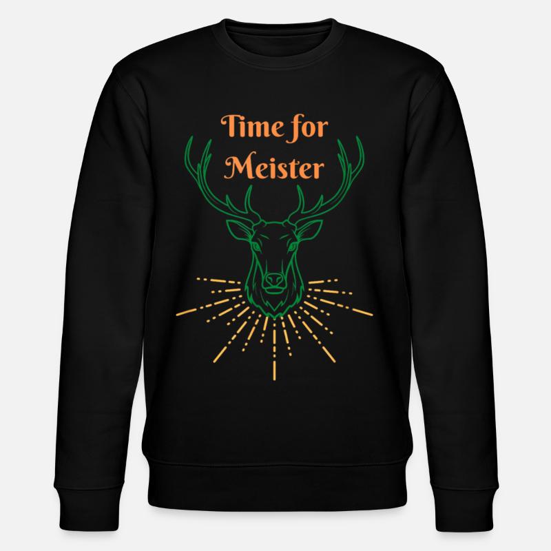Time for Meister Hirsch - Stanley/Stella Unisex Bio-Sweatshirt CHANGER  - Schwarz