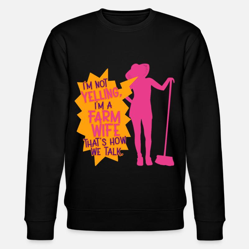 Ehefrau eines Bauern Mutter - Stanley/Stella Unisex Bio-Sweatshirt CHANGER  - Schwarz