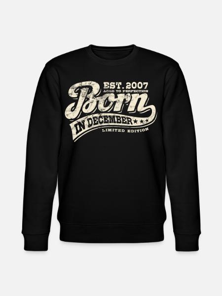 Né en décembre 2007 - Anniversaire - Cadeau - Sweat bio CHANGER Stanley/Stella Unisexe - noir