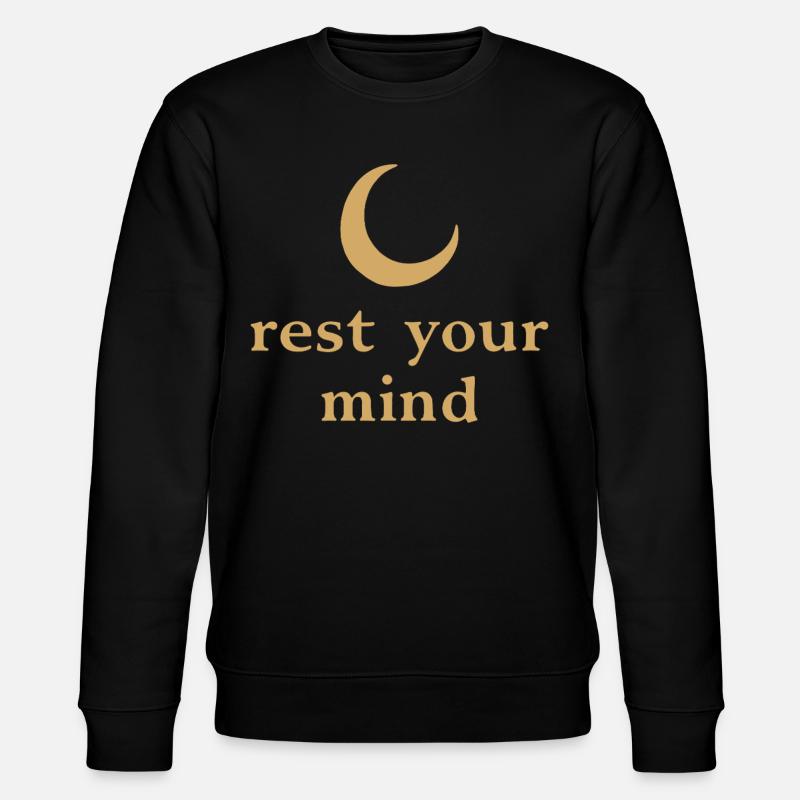 Rest Your Mind Mond Achtsamkeit Statement - Stanley/Stella Unisex Bio-Sweatshirt CHANGER - Schwarz